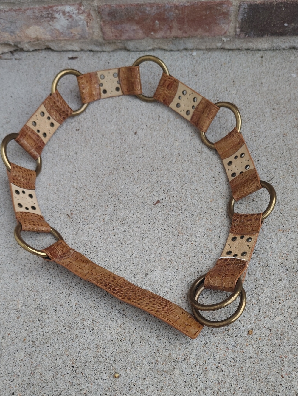 Vintage Guess Leather Studded Double Loop Buckle Belt Country Rodeo Western Y2K - Picture 5 of 15